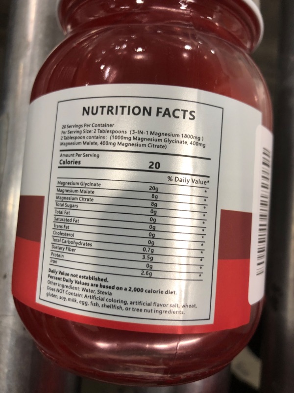 Photo 1 of VIFSSG MAGNESIUM GLYCINATE GEL SUGAR FREE GEL -- BEST BY 9/21/2025