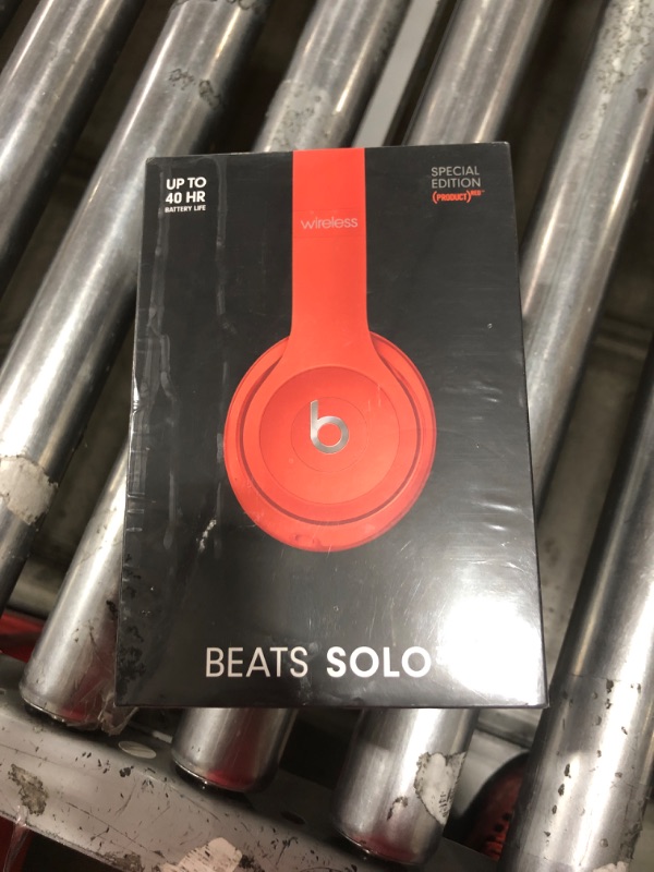 Photo 2 of Beats Solo3 Wireless On-Ear Headphones - Apple W1 Headphone Chip, Class 1 Bluetooth, 40 Hours of Listening Time, Built-in Microphone - Red (Latest Model) Citrus Red Solo3