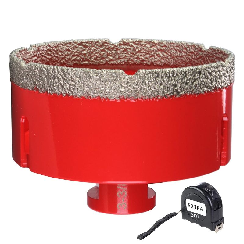 Photo 1 of 3-3/8” Dry Diamond Core Drill Bit kit for Tile Marble Granite Ceramic Extra 5m Measure Tape