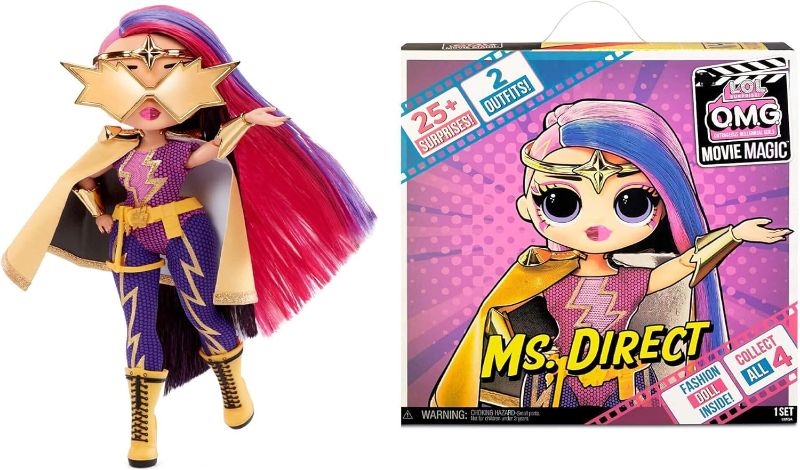 Photo 1 of L.O.L. Surprise! OMG Movie Magic Ms. Direct Fashion Doll with 25 Surprises Including 2 Outfits, 3D Glasses, Movie Accessories,Toys for Girls Boys Ages 4 5 6 7+ Years Old,Multicolor
