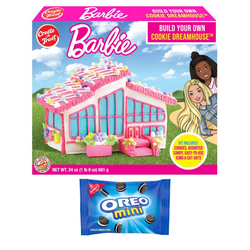 Photo 1 of Create-A-Treat Barbie™ Dreamhouse™ Cookie Decorating Kit, Holiday Gift, 24 oz? + Bonus OREO Mini Cookie Snack Pack - 17 MAR 2024