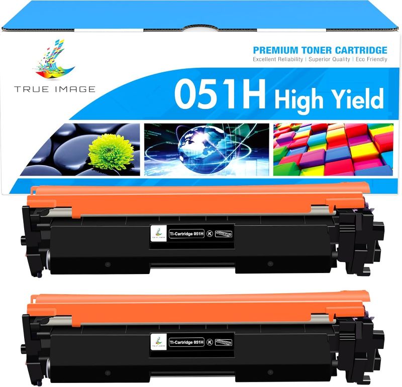 Photo 1 of TRUE IMAGE Compatible 051H 051 Toner Cartridge Replacement for Canon 051H 051 MF267dw CRG051 CRG-051 CRG051H ImageCLASS MF264dw MF269dw LBP162dw LBP161dn MF266dn MF263dn Printer (Black 2-Pack)
