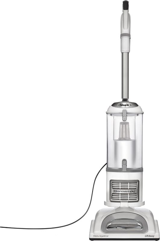 Photo 1 of Shark NV356E Navigator Lift-Away Professional Upright Vacuum with Swivel Steering, HEPA Filter, XL Dust Cup, Pet Power, Dusting Brush, and Crevice Tool, Perfect for Pet Hair, White/Silver
