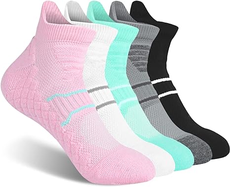 Photo 1 of Performance Womens Athletic Ankle Socks Max Cushioned Low Cut Running Socks for Women Arch Support Wicking Tab Socks
