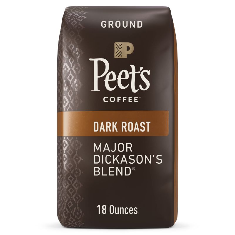 Photo 1 of Peet's Coffee, Dark Roast Ground Coffee - Major Dickason's Blend 18 Ounce Bag Major Dickason's 18 Ounce (Pack of 1) - FRESHEST BT 04/12/24