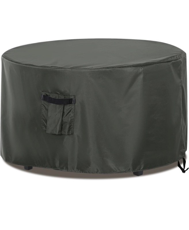 Photo 1 of ABCCANOPY Ottoman Cover Circular Upholstered Chair Cover Universal Furniture Cover Chair Cover Common Indoor and Outdoor Waterproof and Dustproof 26Dx18 Grey