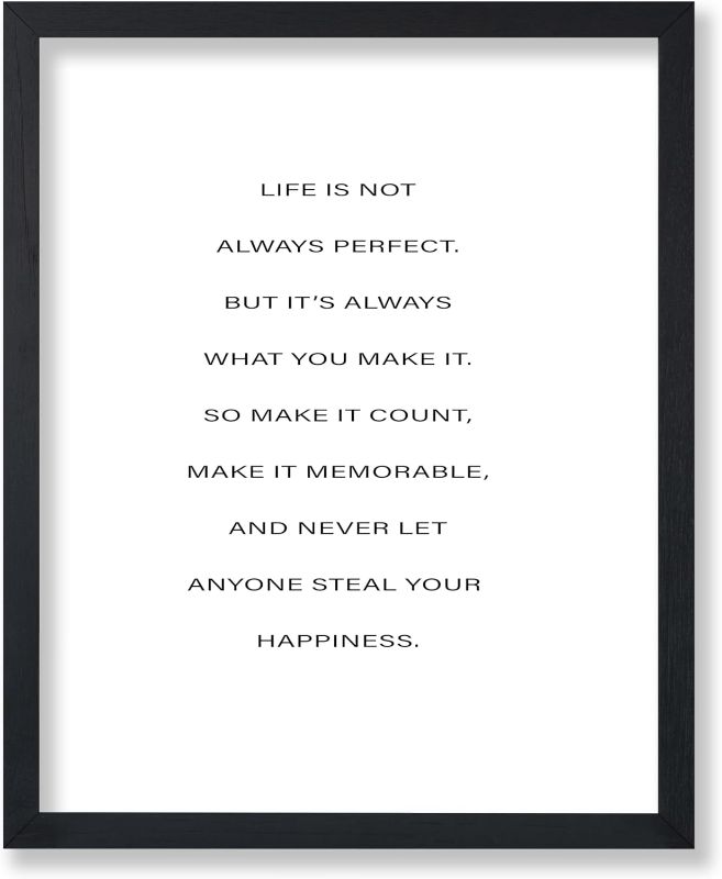 Photo 1 of Poster Master Life Is Not Always Perfect Poster - Motivational Print - Positive Quotes Art - Minimal Art - Gift for Men & Women - Inspiring Decor for Bedroom or Living Room - 8x10 UNFRAMED Wall Art
