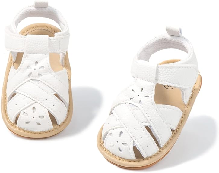 Photo 1 of Babelvit Infant Baby Girl Boy Sandals Comfort Premium Summer Outdoor Casual Beach Shoes with Flower Bowknot Anti Slip Rubber Sole Newborn Toddler Prewalker First Walking Shoes