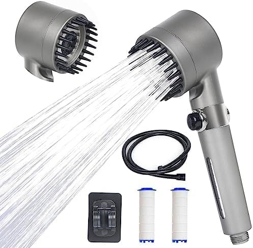 Photo 1 of Shower heads with handheld spray combo,High pressure shower heads,Shower head filters,3 Modes Filtered shower head with hose 60'',Bracket,Rubber Washers,Apartment must haves
