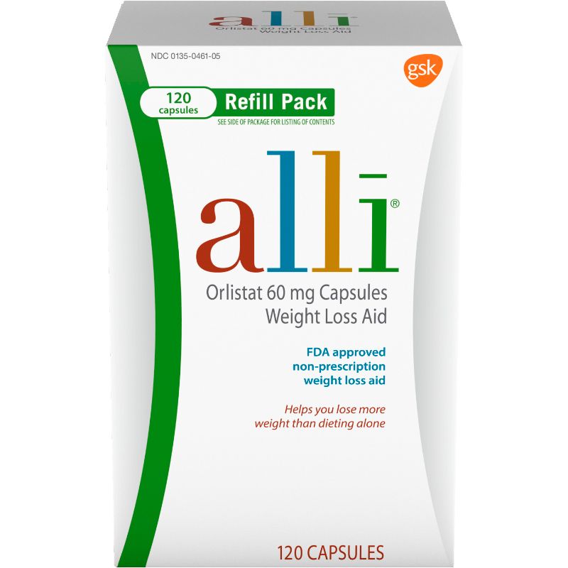 Photo 1 of ALLI Orlistat 60 Mg Capsules Weight Loss Aid Refill Pack - 120ct
