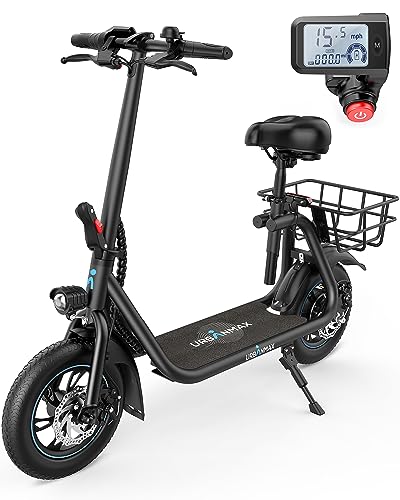 Photo 1 of URBANMAX C1 Electric Scooter with Seat, 450W Powerful Motor up to 22 Miles Range, Foldable Electric Scooter for Adults Max Speed 15.5 Mph, Electric Sc

