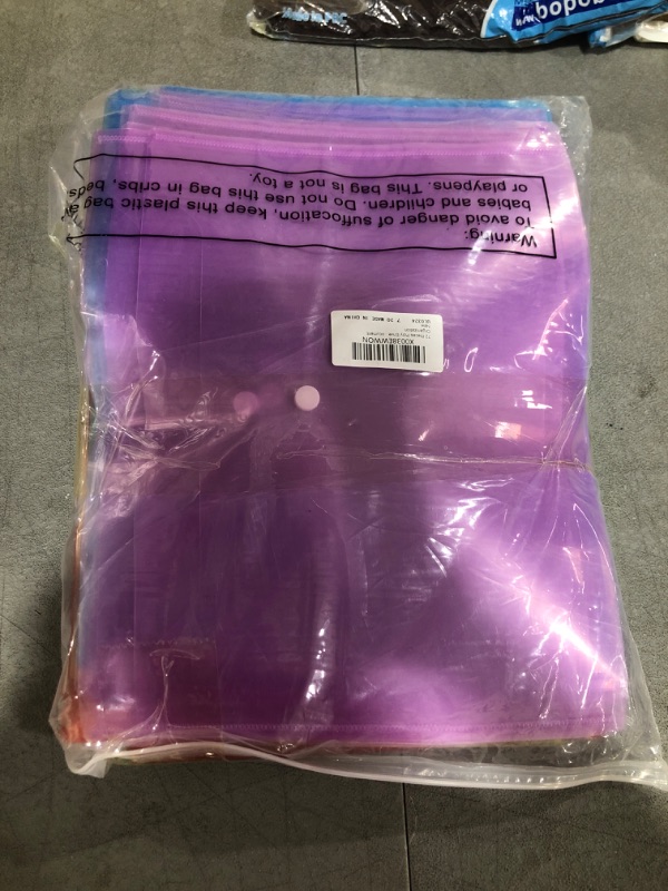 Photo 1 of Handepo Poly Envelopes Plastic Envelopes Bulk A4 Size Clear File Folders Envelope Folder with Snap Button File Folders Christmas Gift for School Office Document Organization Charity(72 Pieces)