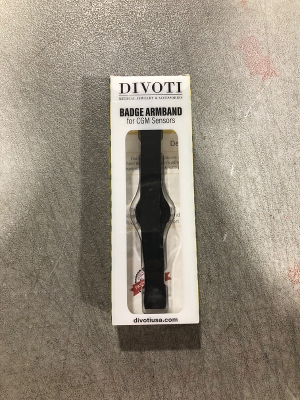 Photo 1 of Divoti CGM Continuous Glucose Monitor Sensor Cover Armband Compatible with Freestyle Libre 3, Trim-to-fit Adjustability- Black