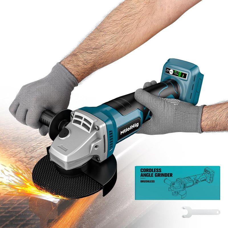 Photo 1 of 8500RPM Variable Speed Angle Grinder for Makita 18v Battery, Brushless Cordless Grinder for Makita Tools with 5/8''-11 Spindle for 4-1/2''/5'' Wheels for Cutting,Grinding(Tool Only)
