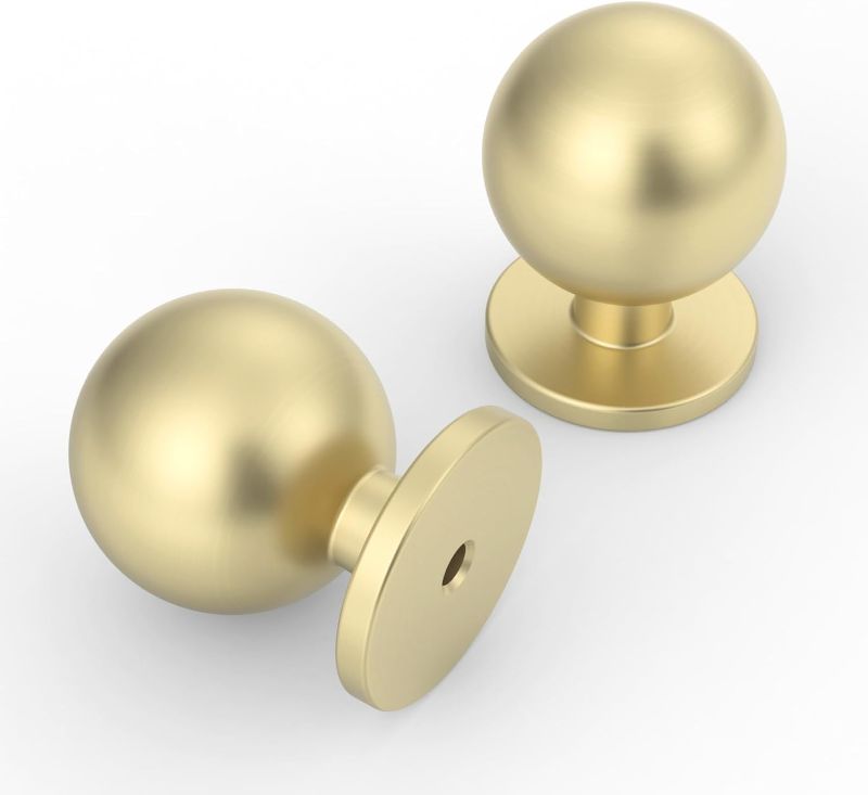 Photo 1 of 10 Pack 1.2 Inch Brushed Brass Cabinet Knobs Kitchen Cabinet Knobs Gold Drawer Knobs Round Dresser Knobs Kitchen Knobs for Cabinets Gold Knobs for Cabinets and Drawers
