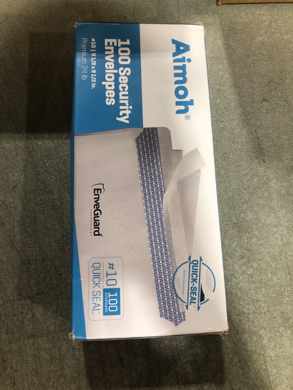 Photo 2 of #10 Security Tinted Self-Seal Envelopes - No Window - EnveGuard, Size 4-1/8 X 9-1/2 Inches - White - 24 LB - 100 Count (34100) 100 Ct.