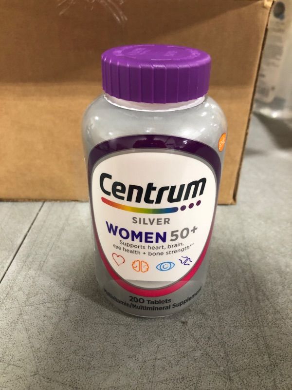 Photo 2 of Centrum Silver Women's Multivitamin for Women 50 Plus, Multivitamin/Multimineral Supplement with Vitamin D3, B Vitamins, Non-GMO Ingredients, Supports Memory and Cognition in Older Adults - 200 Ct Expire October 2025