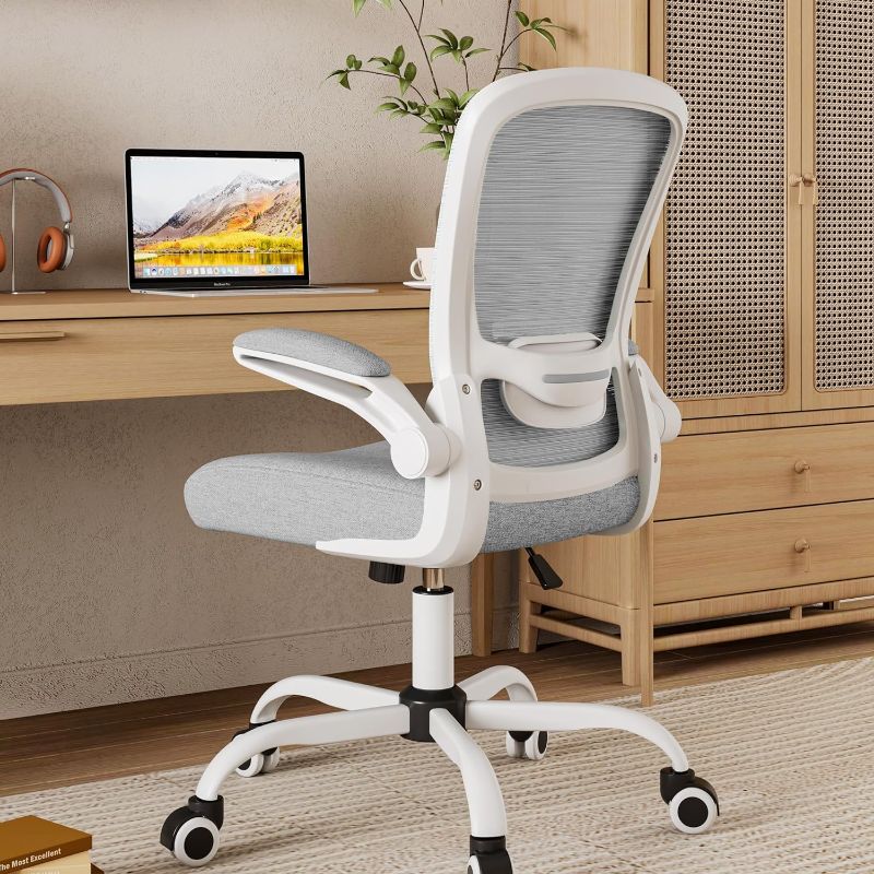 Photo 1 of Mimoglad Home Office Chair, High Back Desk Chair, Ergonomic Mesh Computer Chair with Adjustable Lumbar Support and Thickened Seat Cushion (Modern, Moon Gray)
