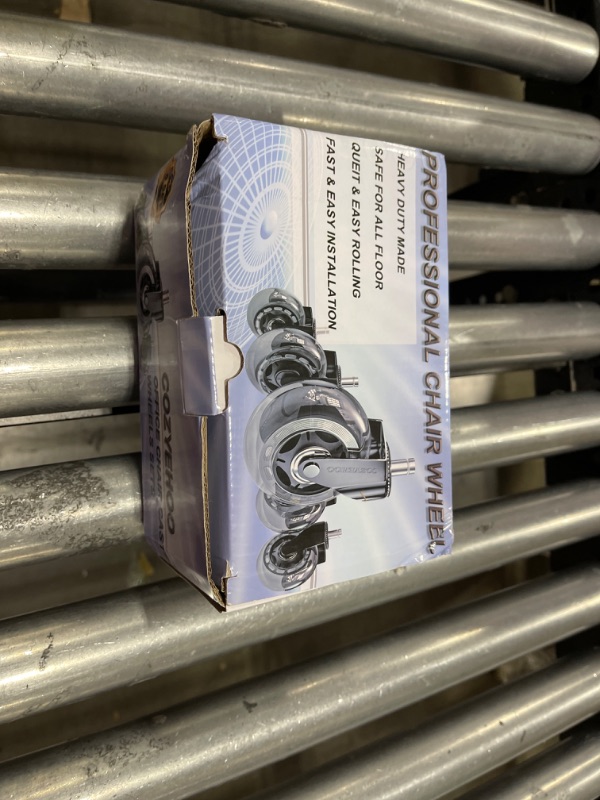 Photo 1 of Office Chair Wheels casters 3 inch Silent chair Wheels for Hardwood Floors and Carpet, Heavy Duty Chair Wheels with Standard stem 7/16?* 7/8?(11mm*22mm), Set of 5-3 Inch 3 inch black