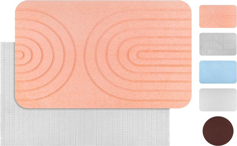 Photo 1 of \Stone Bath Mat & Earth Shower Mat: Non-Slip, Ultra Absorbent, Quick Drying, Easy to Clean & Natural- 23.5" x 15" (Pink Sand)
