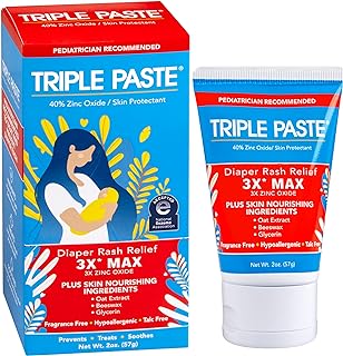 Photo 1 of Triple Paste 3X Max Diaper Rash Ointment, Maximum Strength Zinc Oxide Ointment for Severe Diaper Rash, 2 oz Tube