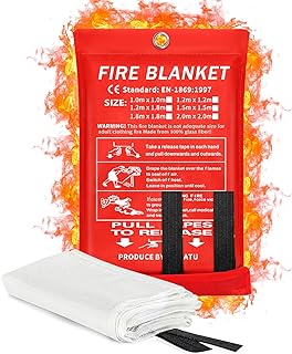 Photo 1 of 2024 Emergency Fire Blanket, Fire Extinguisher Blanket, Fire Suppression Blanket, Flame Retardant Blanket Fire Safety Blanket for Home, Kitchen, School, Grill, Car, Office, Warehouse (1-Pack)