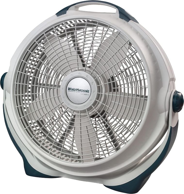 Photo 1 of Lasko Wind Machine Air Circulator Floor Fan, 3 Speeds, Pivoting Head for Large Spaces, 20", 3300, White

