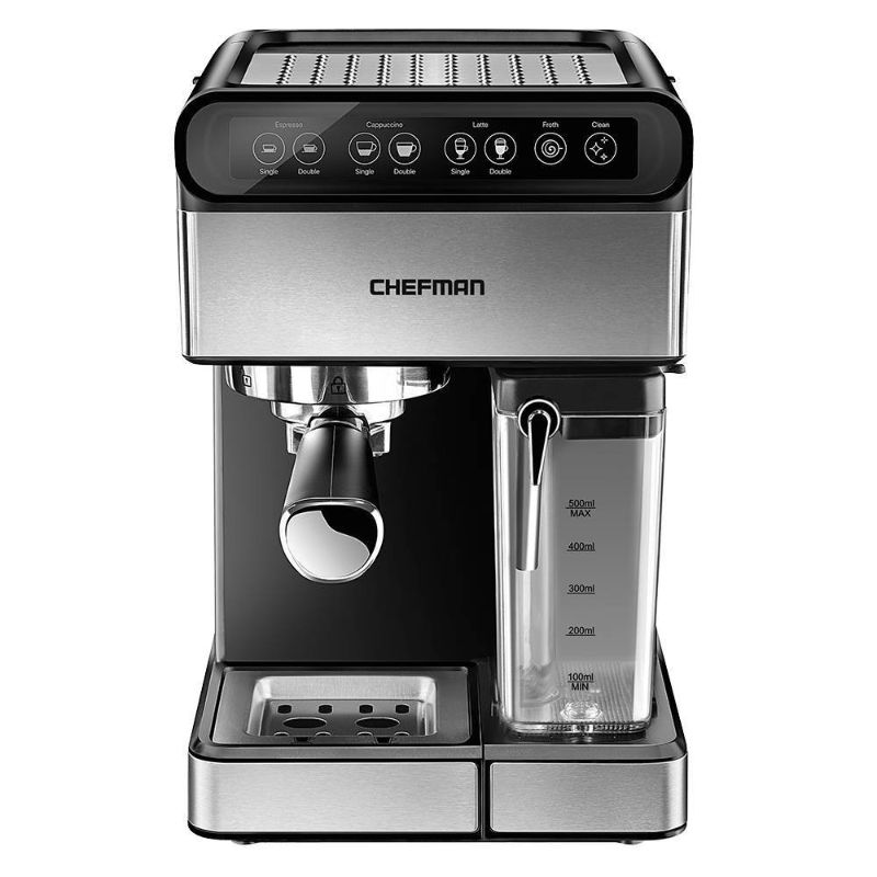 Photo 1 of 7.6 Cup Brew Single and Double Shot Stainless Steel 6-in-1 Espresso Machine 15-Bar Pump Built-in Milk Froth Coffee Maker
