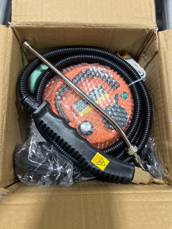 Photo 1 of Steam Cleaner, 2500W High Pressure Steam Cleaner for Home, Steamer for Cleaning with 6 Brush Heads and Extended Rod, Handheld Steam Cleaner for Upholstery, Kitchen, Bathroom, Grout and Tile Orange