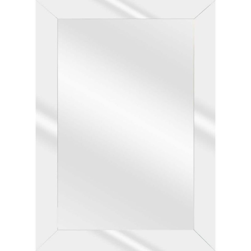 Photo 1 of 24 in. W X 36 in. H Rectangular Plastic Framed Wall Bathroom Vanity Mirror in Silver (Screws Not Included)
