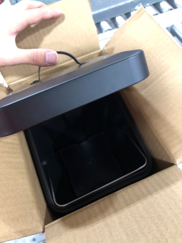 Photo 1 of Small Trash Can with Lid-5L/1.3 Gal,Stainless Steel Outdoor Dog Poop Garbage Can-Farmhouse Retro Metal Waste Bin w/Step Pedal for Bathroom Bedroom Office-Soft Close-Black Black 1.3 Gallons