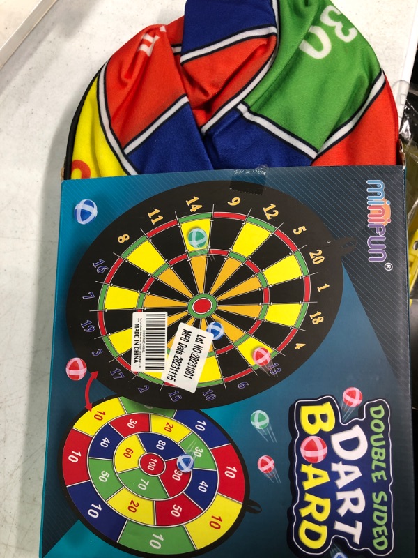 Photo 2 of 29" Large Dart Board for Kids, Kids Double-Sided Dart Board with Sticky Balls and Darts, Indoor/Outdoor Sport Fun Party Play Game Toys, Gifts for 3 4 5 6 7 8 9 10 11 12 Year Old Boys Girls Trapezoid