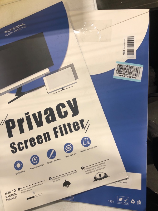 Photo 2 of [2-Pack] 22 Inch Computer Privacy Screen Filter for 16:10 Widescreen Monitor, Removable Eye Protection Anti Glare Blue Light Filter Privacy Shield, Anti Scratch Anti Spy Screen Protector Film 22 In [2 PACK] 22'' Privacy Screen (16:10)