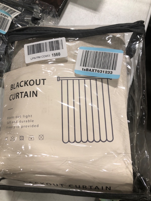 Photo 1 of 100% Blackout Shield Linen Blackout Curtains 84 Inches Long 2 Panels Set, Blackout Curtains for Bedroom/Living Room, Thermal Insulated Rod Pocket Window Curtains & Drapes, 50W X 84L, Butter Cream 02 Butter Cream 50''W x 84''L