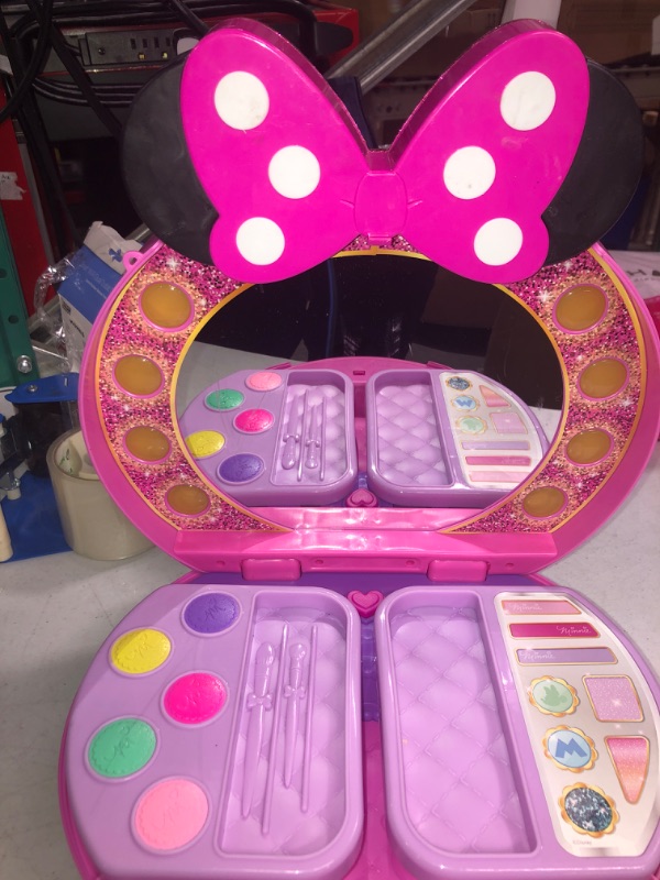 Photo 2 of Disney Junior Minnie Mouse Get Glam Magic Table Top Pretend Play Vanity with Lights and Sounds, Officially Licensed Kids Toys for Ages 5 Up, Gifts and Presents by Just Play