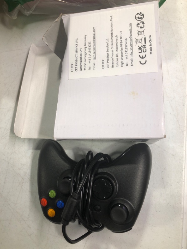 Photo 2 of Zexrow Xbox 360 Controller, USB Wired Gamepad Joystick with Improved Dual Vibration and Ergonomic Design for Microsoft Xbox 360 & Slim & PC Windows 7/8/10(Black)