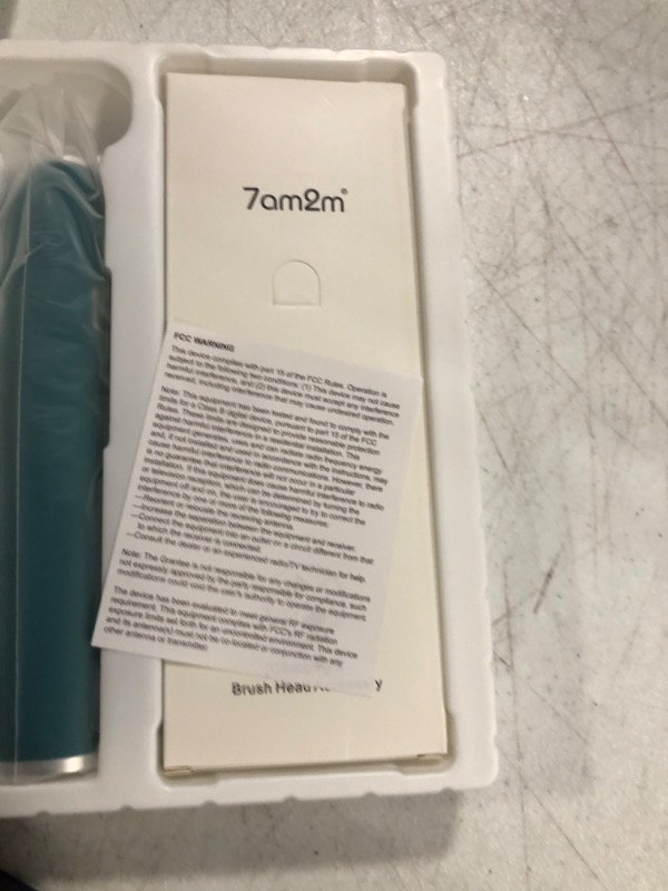 Photo 2 of 7AM2M Sonic Electric Toothbrush with 6 Brush Heads for Adults and Kids, One Charge for 90 Days, Wireless Fast Charge, 5 Modes with 2 Minutes Built in Smart Timer, Electric Toothbrushes(Peacock Green)