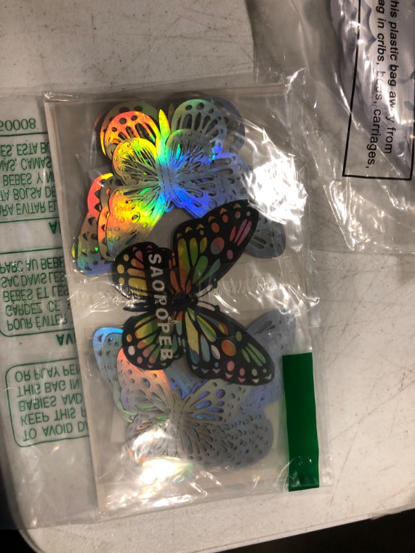 Photo 1 of SAOROPEB 3D Butterfly Wall Decor, 72Pcs 3 Sizes 3 Styles, Removable Stickers Wall Decor Room Mural for Party Cake Decoration Metallic Fridge Sticker Kids Bedroom Nursery Classroom Wedding Decor DIY Gift (Laser) 72 Pcs, 3 Styles, Laser