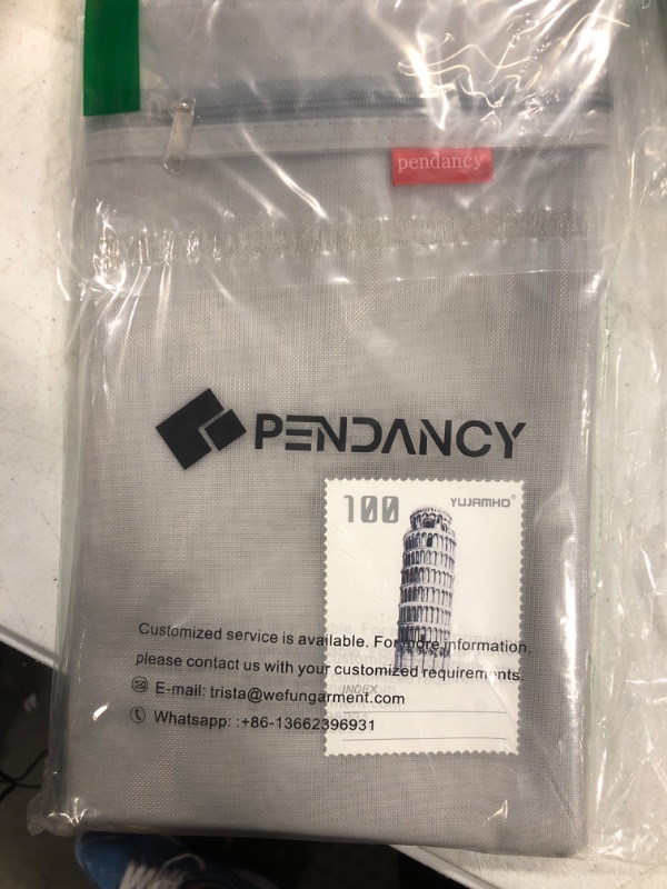 Photo 1 of Pendancy Mesh Zipper Pouch 11x13.7 in, Large Double Pocket Waterproof File Bag with Handle, A4 Size Foldable Document Storage for Puzzle Project/Cross Stitch/Travel/School/Office?Gray?