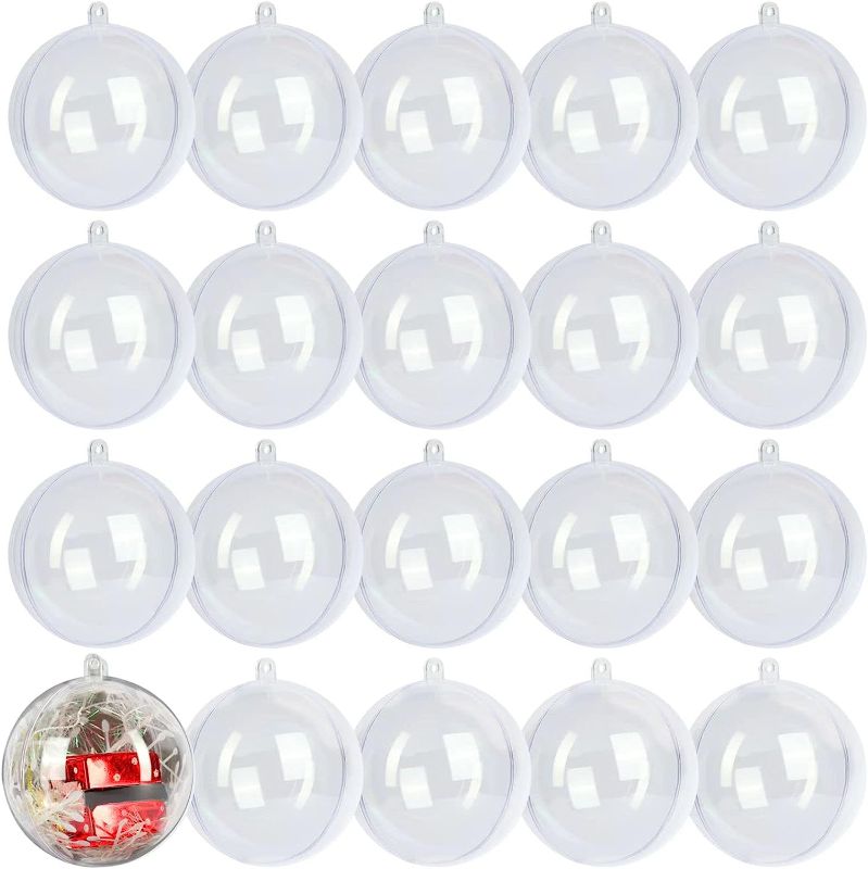 Photo 1 of 20 Pack Clear Plastic Fillable Ornament Ball 3.15''/80mm for Christmas,Holiday, Wedding,Party,Home Decor Few cracked ones 
