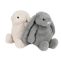 Photo 1 of Best Pet Supplies Interactive Bunny Buddy Dog Toy with Crinkle and Squeaky Enrichment for Small and Medium Breed Puppies or Dogs, Cute and Plush - Bunny (Gray and Bunny BEIGE 