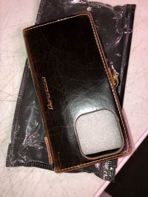 Photo 1 of Defencase iPhone 15 Pro Wallet Case, iPhone 15 Pro Case Wallet for Women Men, Vintage Leather Magnetic Bukckle Flip Wrist Strap Zipper Card Holder Phone Cases for iPhone 15 Pro [6.1"], Luxury Coffee iPhone 15 Pro (6.1" triple cameras) Coffee