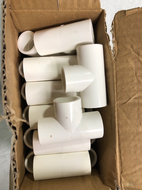 Photo 3 of 20 Pack 3 Way 1/2 Inch Tee PVC Fittings, 1/2inch SCH 40 PVC Pipe Fitting Adapter for Water Supplies Build PVC Furniture DIY Garden Shelf Greenhouse (Socket *Socket*Socket) 1/2Inch 20