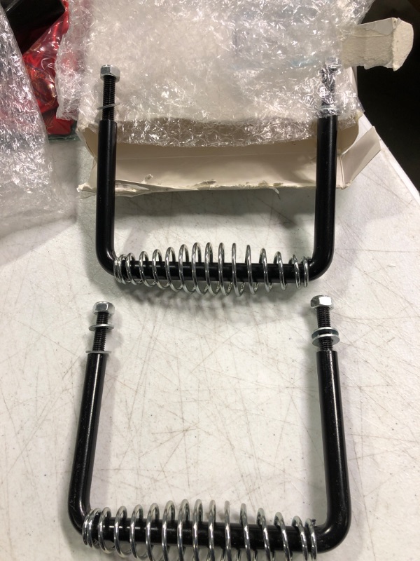 Photo 2 of 2 Pieces 6" Steel Spring Handle 5" Wide Overall with 1/2" Steel Rod for BBQ Pits Trailers Custom Metal Projects Wood Stove Handles Replacement Grill Handle Barbecue Tool Sets for Cabinets Supplies