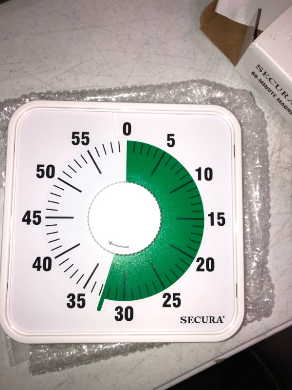 Photo 1 of Secura 7.5 Inch Visual Timer, 60 Minute Oversize Visual Countdown Timer for Kids and Adults, Durable Mechanical Time Management Tool (Green)