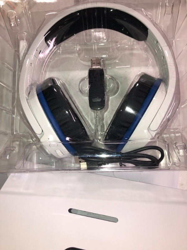 Photo 2 of HyperX HHSS1C-KB-WT/G Cloud Stinger Core – Wireless Gaming Headset, for PS4, PS5, PC, Lightweight, Durable Steel Sliders, Noise-Cancelling Microphone - White Wireless Cloud Stinger Core