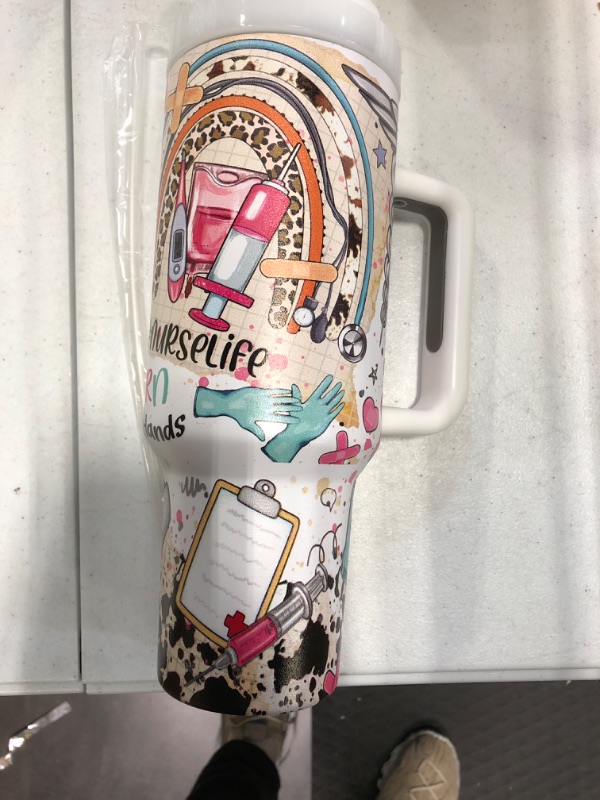 Photo 2 of 40oz Nurse Straw Tumbler// Nurse Appreciation Gift

