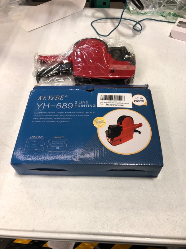 Photo 2 of **only label gun** HopingMore 2-Line 20 Digits Price Label Gun with Letters A-Z,HM-689 Pricing Labeler with 5 Rolls/2800 Stickers 3 Inkers, Tag Maker Machine for Office Retail Shop Grocery Store Yard Sale(2-Line,RED)