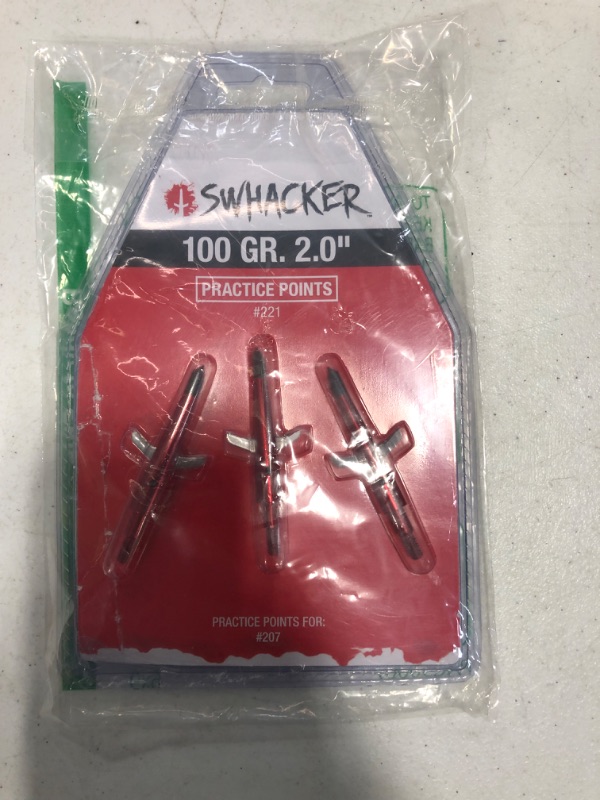 Photo 2 of (Pack of 3) Broadhead Practice Heads by Swhacker, 2-Blade 100 Grain 2 Cut, Red