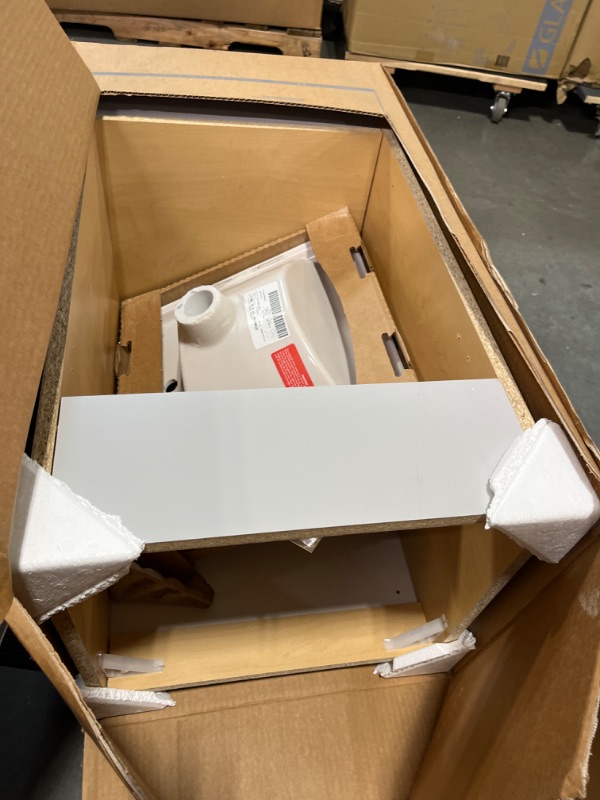 Photo 1 of 18.25 in. W x 16.68 in. D Bath Vanity in Pearl Gray with Cultured Marble Vanity Top in White with White Basin